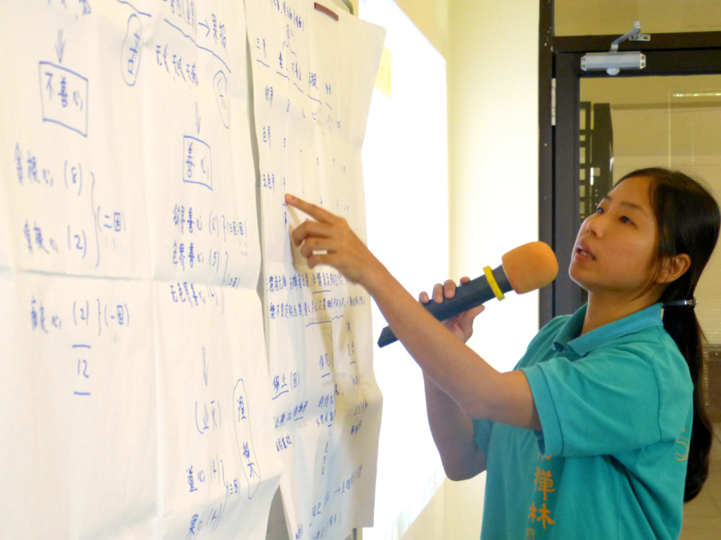 20140731靜生居士上台以圖表展示改組討論心得。