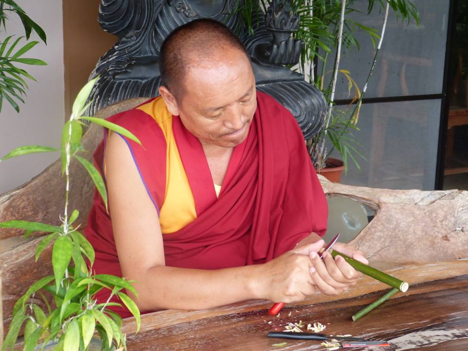 20140707 khenpo削竹自製筆。
